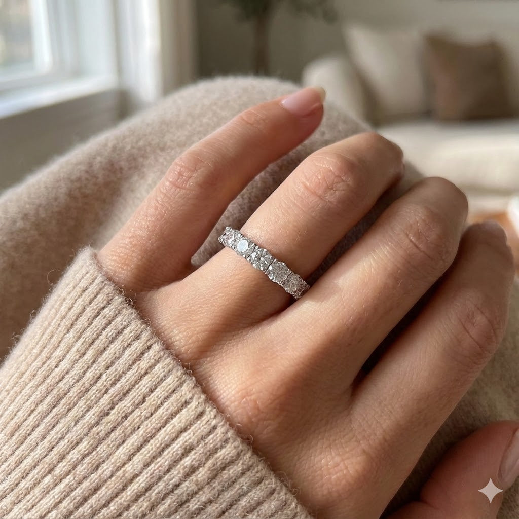 1.5 Carat Lab-Grown Diamond 14K White Gold Wedding Ring