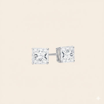 IGI Certified Lab-Grown Princess-Cut Diamond Earrings