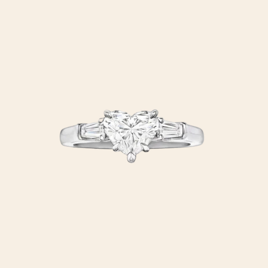 Classic Winston Heart-Cut Diamond Engagement Ring Fine
